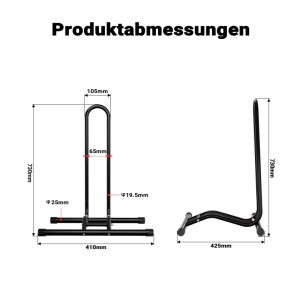 Toboli Mobiler Fahrradständer 1 Fahrrad Bodenständer Reparatur Montageständer