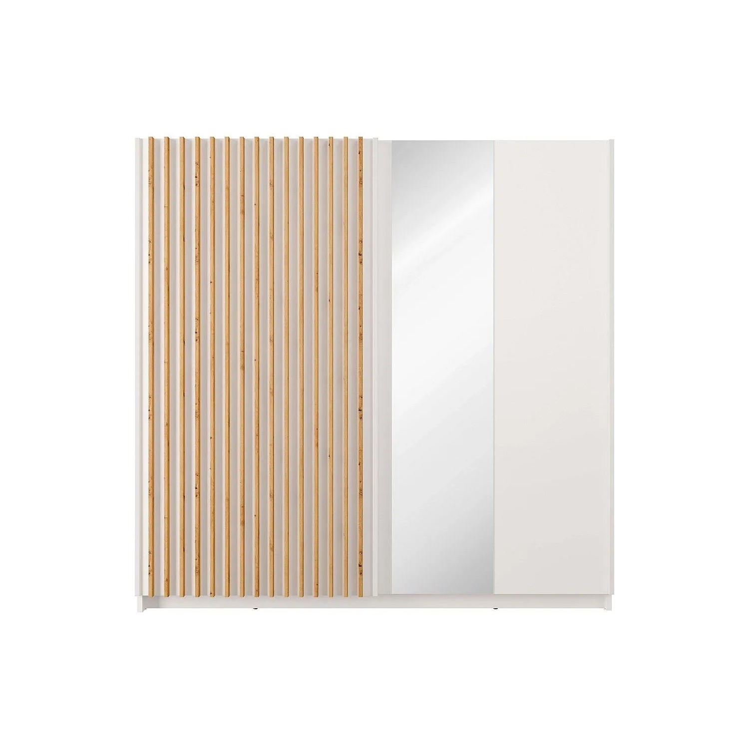 Vente-unique Kleiderschrank Tindania Naturfarben Hell  Weiß 200.3 cm