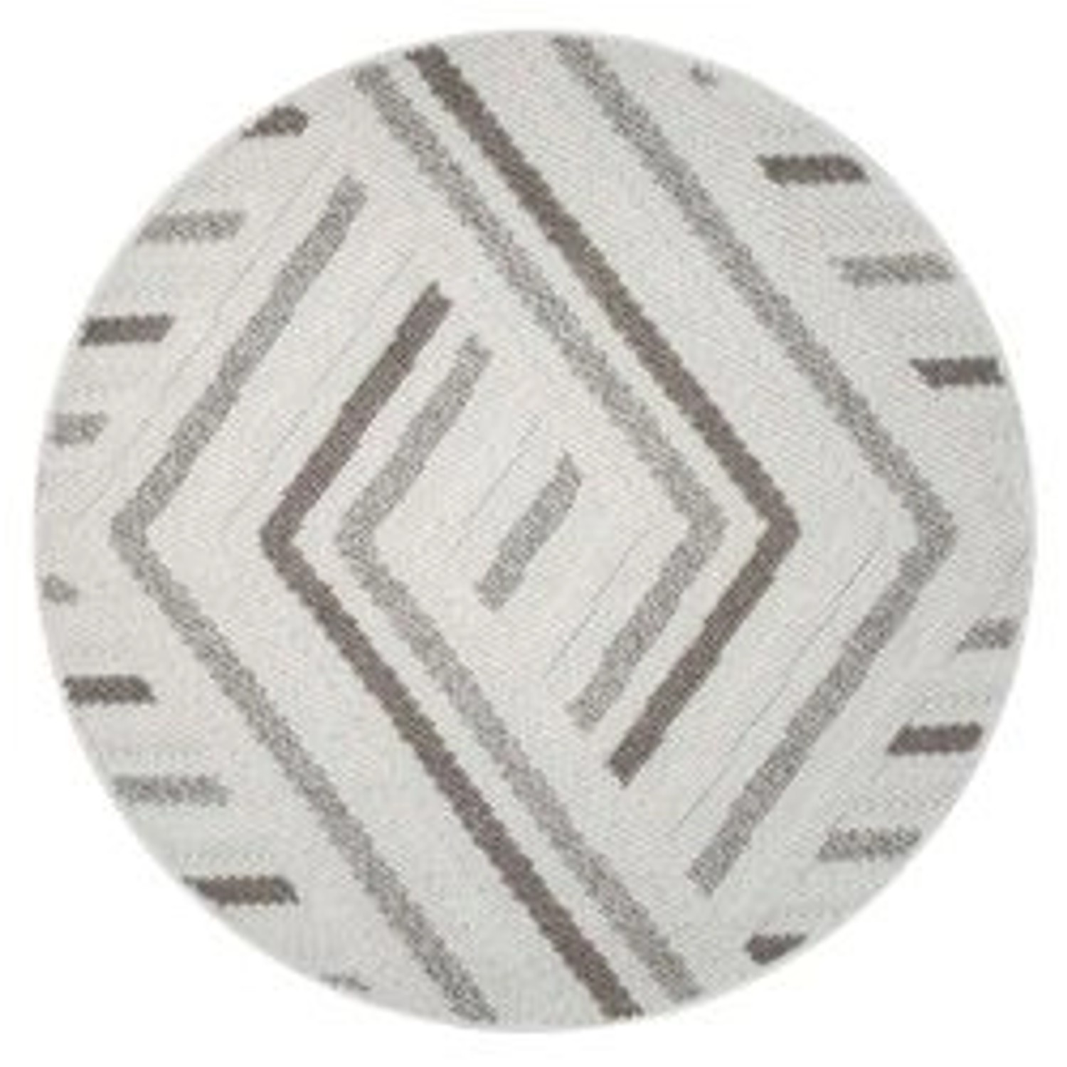payé Teppich Linda 7590 Kurzflor Rund 120x120 cm Creme Geo-Muster günstig online kaufen