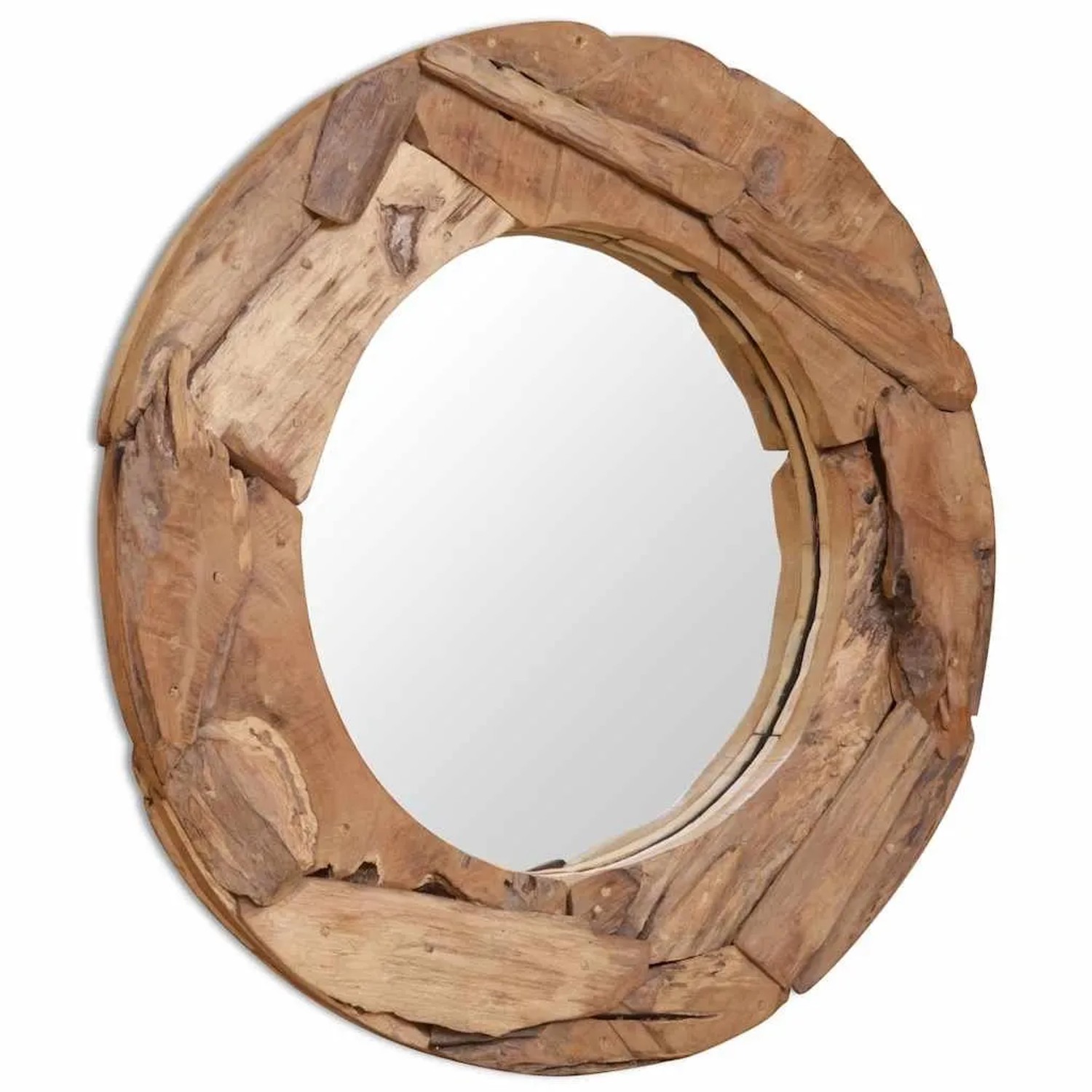 vidaXL Dekorativer Spiegel Teak 80 cm Rund 244561
