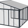 Palram Canopia Wintergarten SanRemo Anthrazit 3x3.05, Terrassenüberdachung mit Aluminiumrahmen und Polycarbonat-Dach.