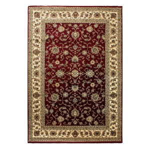 Ayyildiz Orientteppich Marrakesh 210, rot, 300x400 cm, mit floralem Muster und beigem Rand.