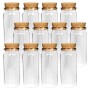 Bestlivings Glasfläschchen mit Korken, 50ml, 24er Pack. Kleine, klare Glasbehälter für Flüssigkeiten.