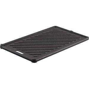 Rösle Grillplatte für Videro G2-P, emailliertes Gusseisen, geriffelte Seite für Grillmuster.