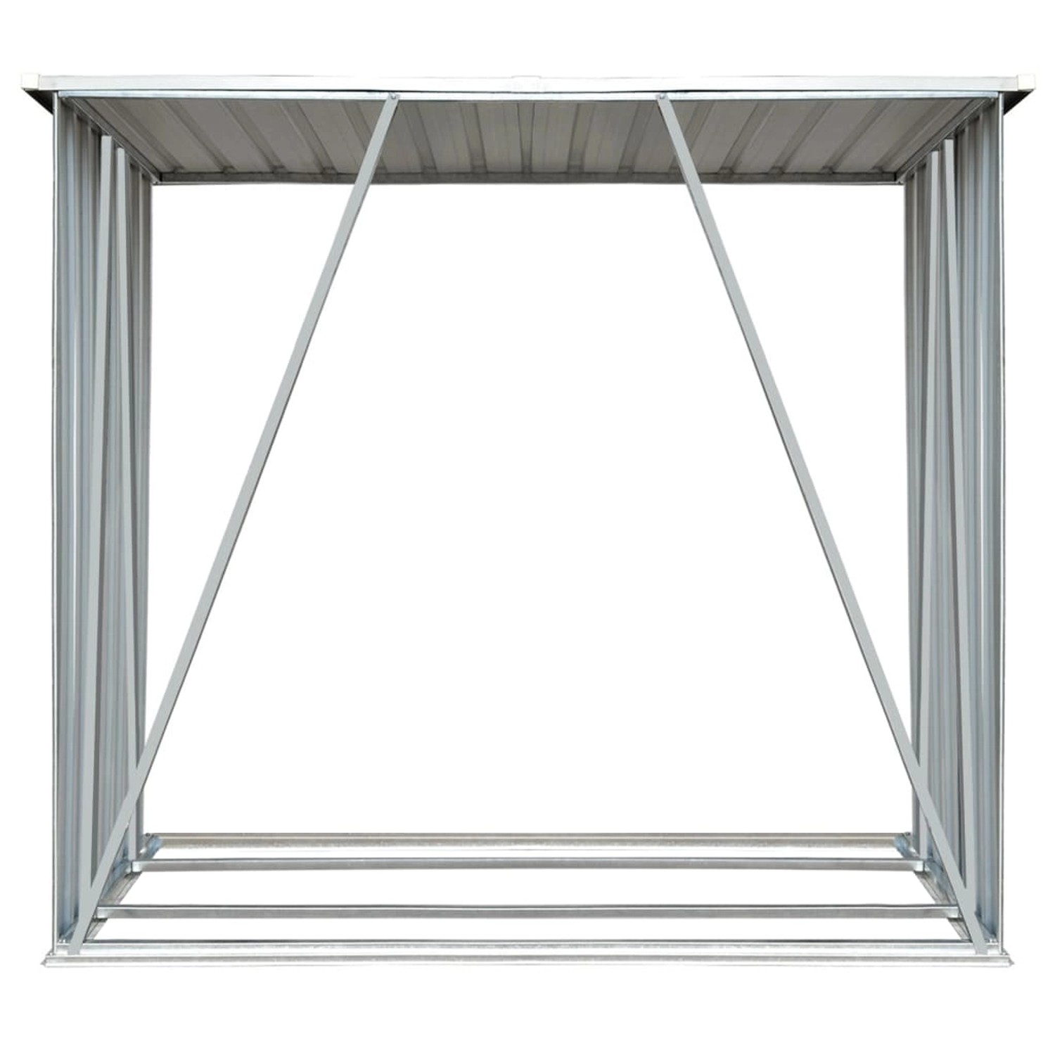 VidaXL Brennholzlager aus verzinktem Stahl, braun, für Kaminholz und Zubehör.