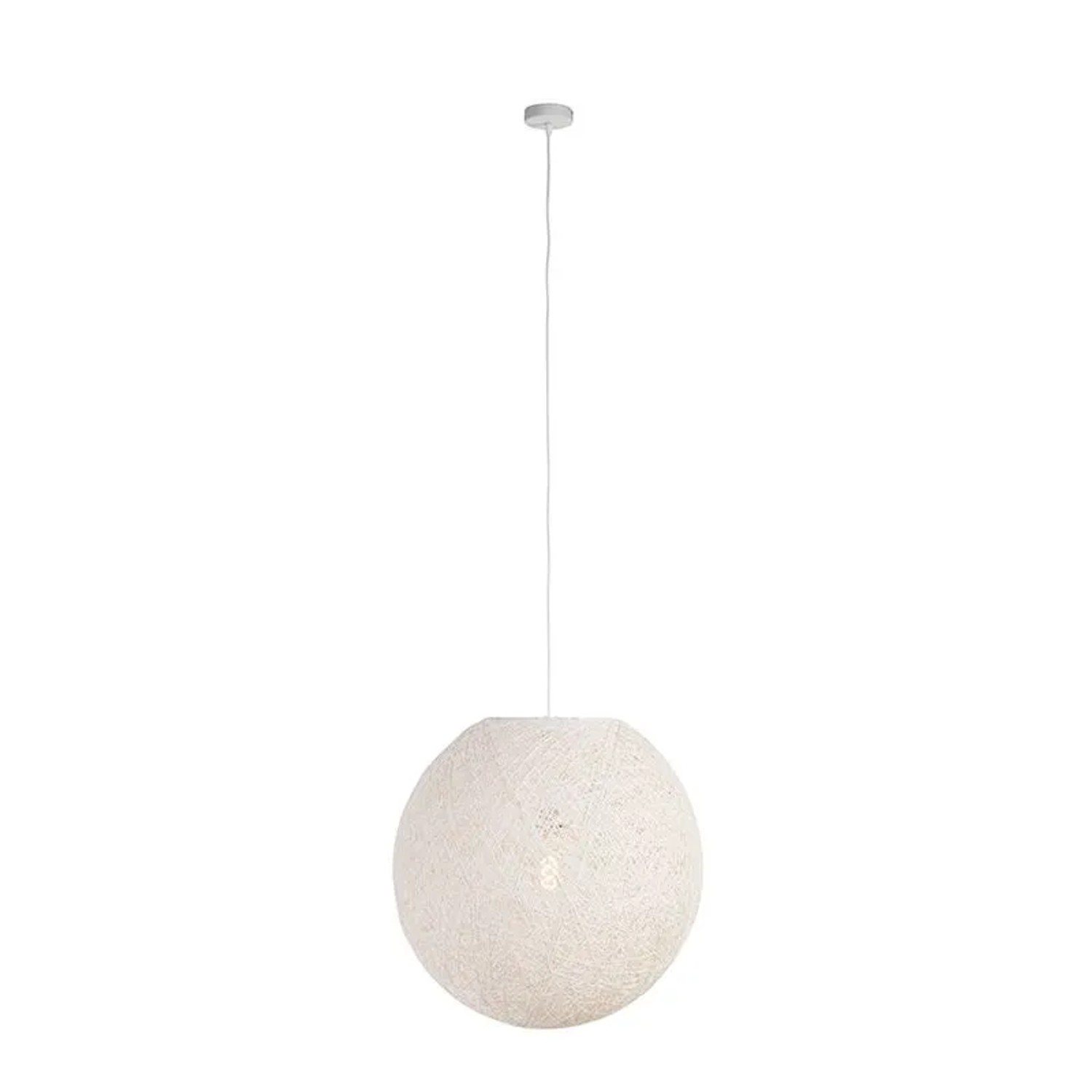 QAZQA Pendelleuchte im Landhausstil Weiße Kugel 60cm Corda
