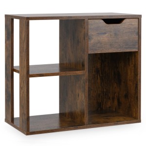 Costway Bücherregal Holz 60 x 30 x 53 cm Braun