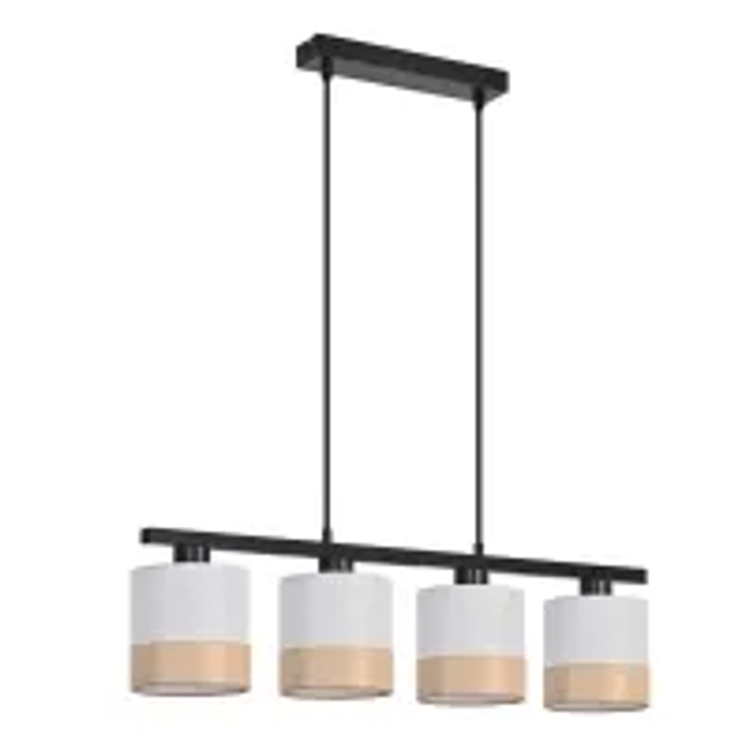 NETTLIFE Pendelleuchte aus Textil L120cm Weiß B30cm