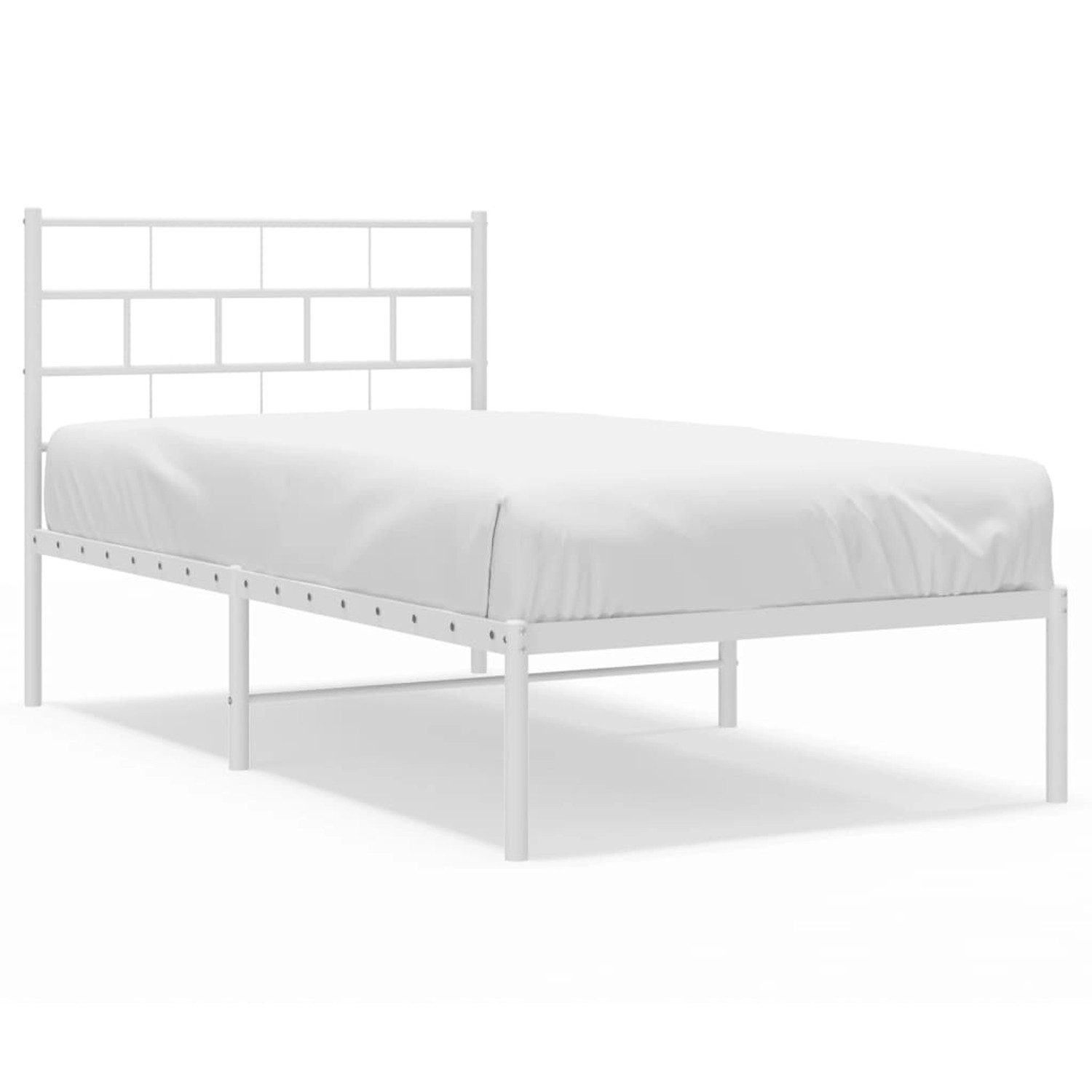 vidaXL Bettgestell mit Kopfteil Metall Weiß 100x190 cm Modell 121897672 günstig online kaufen