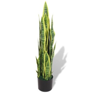 Künstliche Sansevieria Bogenhanf, 90 cm hoch, im Topf. Dekorative Kunstpflanze für Innenräume.