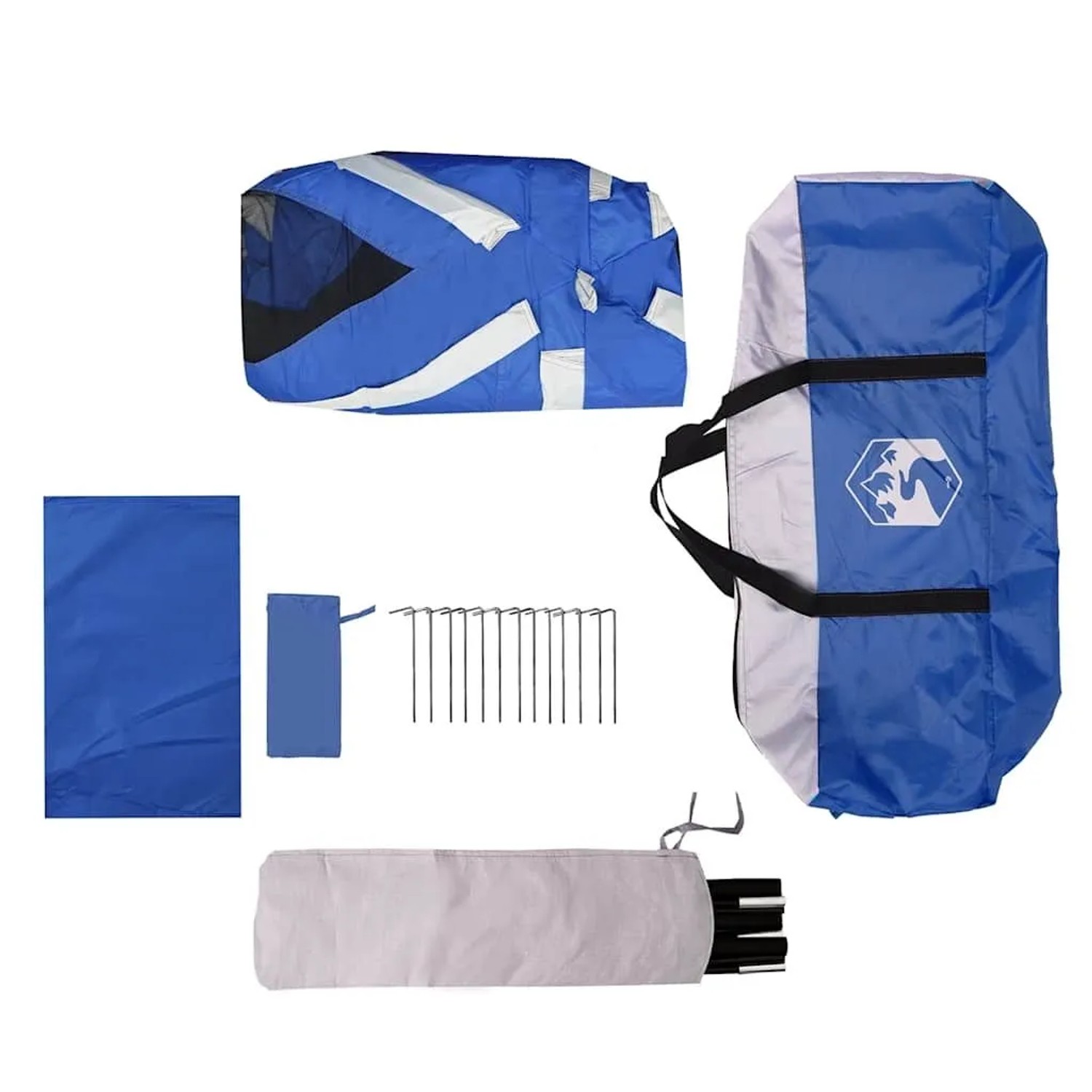 vidaXL Poolzelt mit Abnehmbarem Überzelt Netzwänden Azurblau 512x458cm 4100625_12