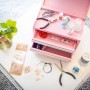 Pinke Mini Toolbox mit Schubladen zur Aufbewahrung von Kleinteilen und Zubehör.