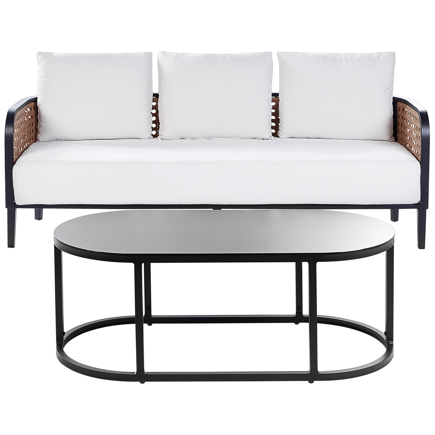 Beliani Gartensofa MONTEFALCO Cremeweiß 74x200x87 günstig online kaufen