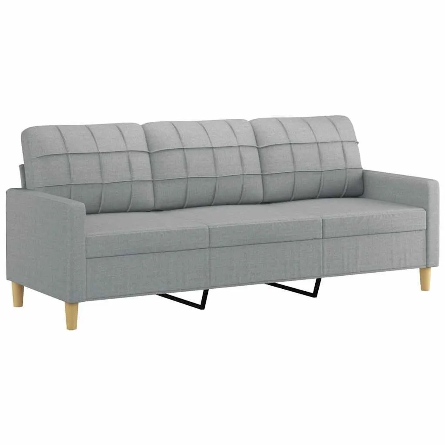 vidaXL 3-Sitzer-Sofa Hellgrau 180 cm Stoff 359099 günstig online kaufen