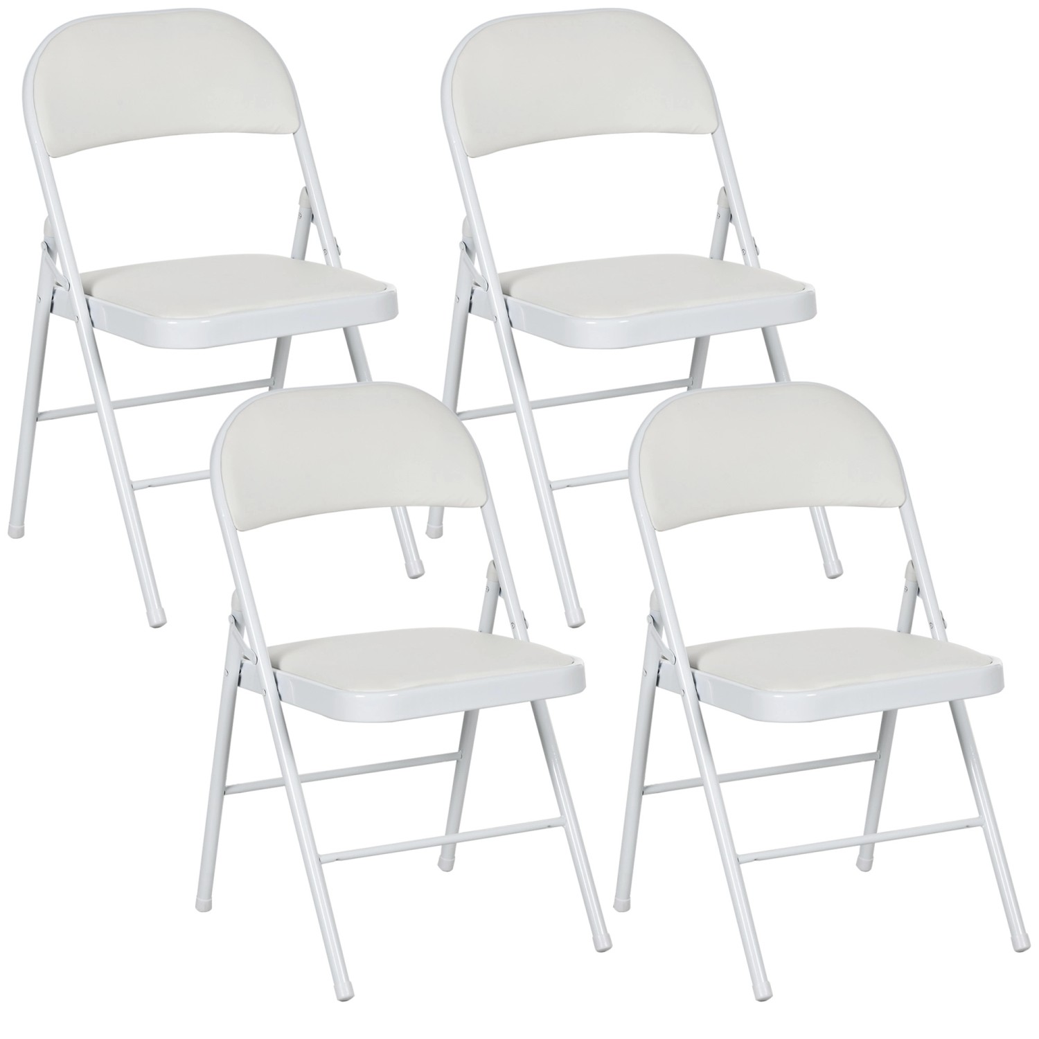 HOMCOM Klappstuhl Stahl Kunstleder 46L x 45B x 78H cm Weiß günstig online kaufen