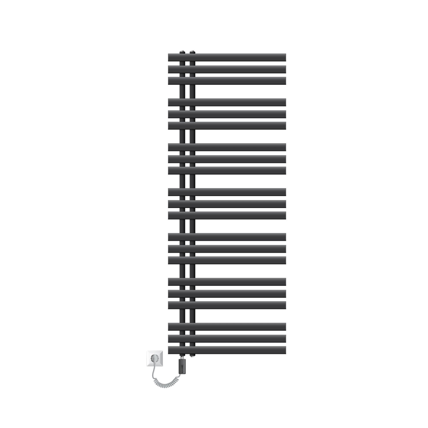 LuxeBath Badheizkörper Iron EM 600x1600 mm Anthrazit mit Heizstab 1200W Tou günstig online kaufen
