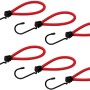 6 rote Expanderhaken, 100 mm, mit Stahlhaken für Reise & Transport.