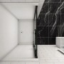 Duschparadies Schiebetür 120cm, Nischentür mit schwarzem Rahmen und 8mm ESG Sicherheitsglas.