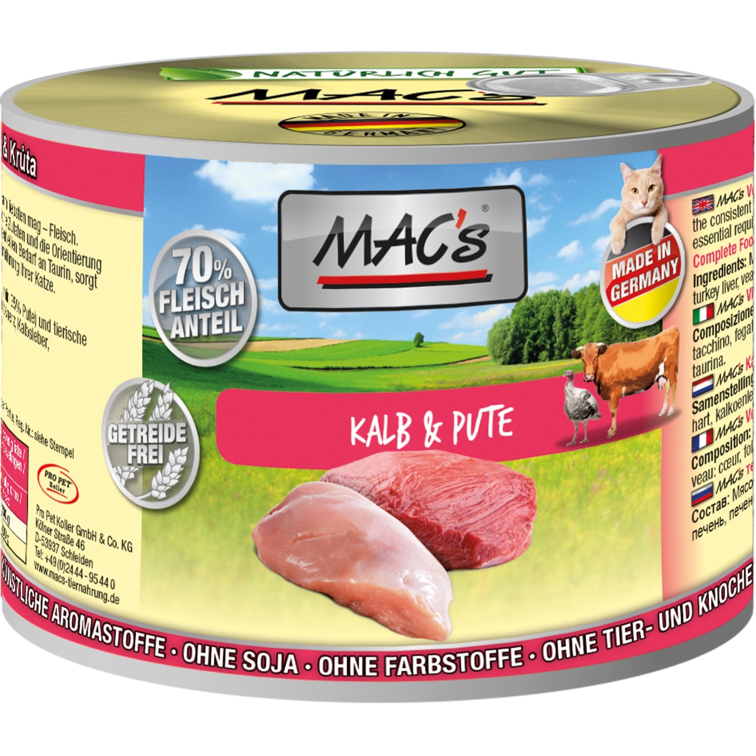 Mac's Katzen-Nassfutter Kalb und Pute 200 g