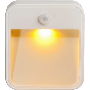 Mr. Beams LED-Nachtlicht 2er-Pack, weiß, mit Bewegungsmelder und warmweißem Licht.