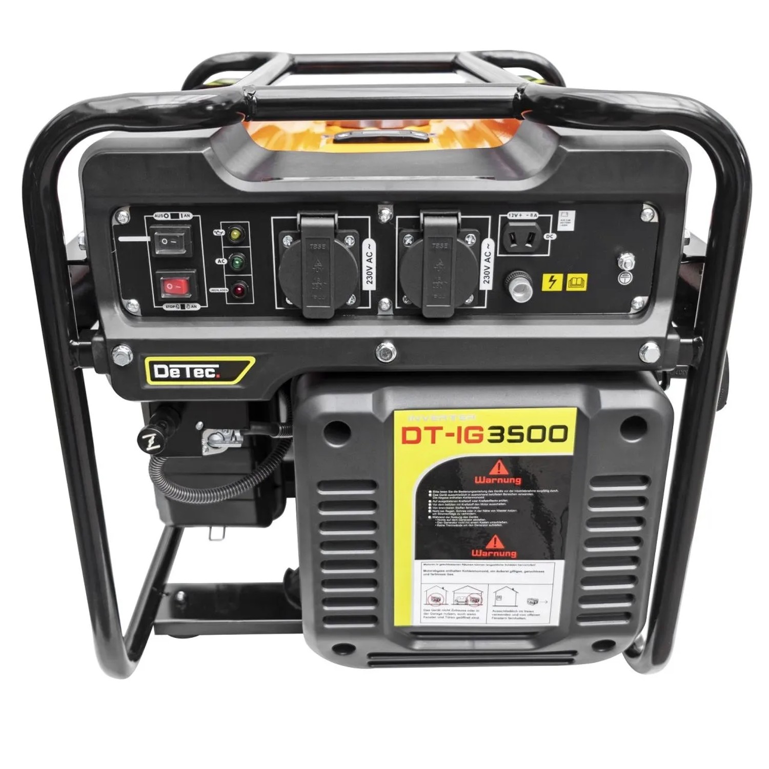 DeTec. Inverter Stromerzeuger 3,5 kW, Benzin Stromgenerator mit 230V und 12V Ausgang.