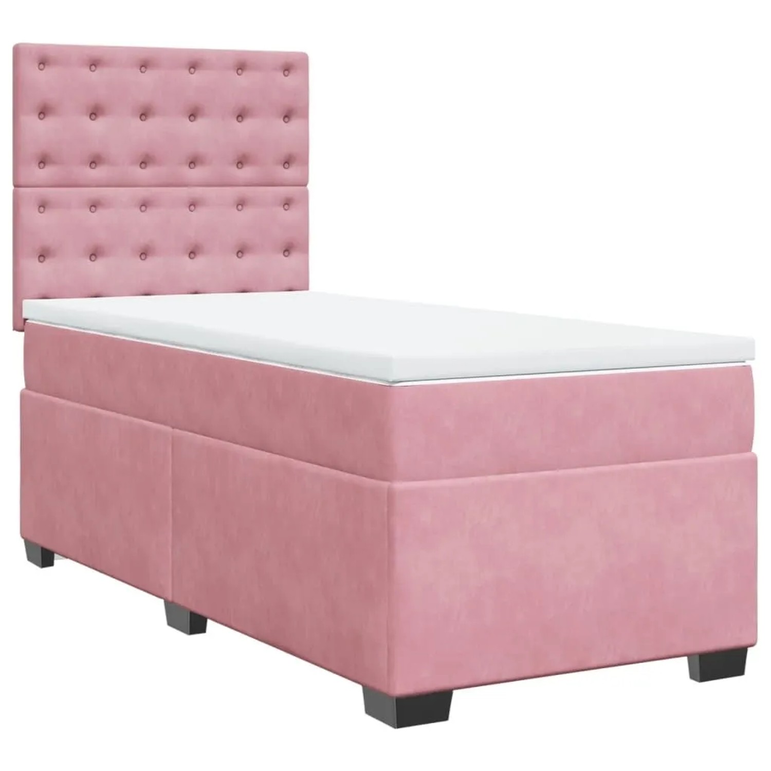 vidaXL Boxspringbett mit Matratze Rosa 90x200 cm Samt 3290827 günstig online kaufen