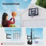 SPORTNOW Basketballkorb zur Wandmontage an Garage. Schwarze Kunststoff-Rückwand, Stahlring, farbiges Netz. Frau spielt Basketball.