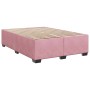 Rosa vidaXL Boxspringbett 140x190 cm mit Lattenrost und schwarzen Füßen.