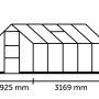 Skizze Halls Gewächshaus Icon 6 Schwarz, Maße: 235,3x192,5x316,9 cm, ideal für Pflanzenzucht.