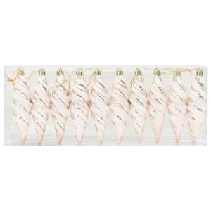 vidaXL Weihnachtliche Spiralenform Kugel 40 Stk Champagner 42018899