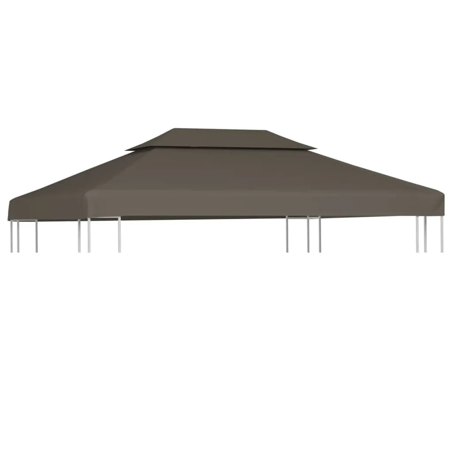 vidaXL Pavillon-Dachplane mit Kaminabzug 310 g/m² 4x3 m Taupe 44760