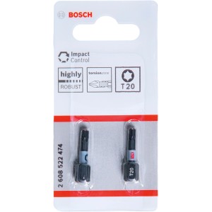 Bosch T20 Schrauberbits Impact Control, 2-teilig, für Schlagschrauber.