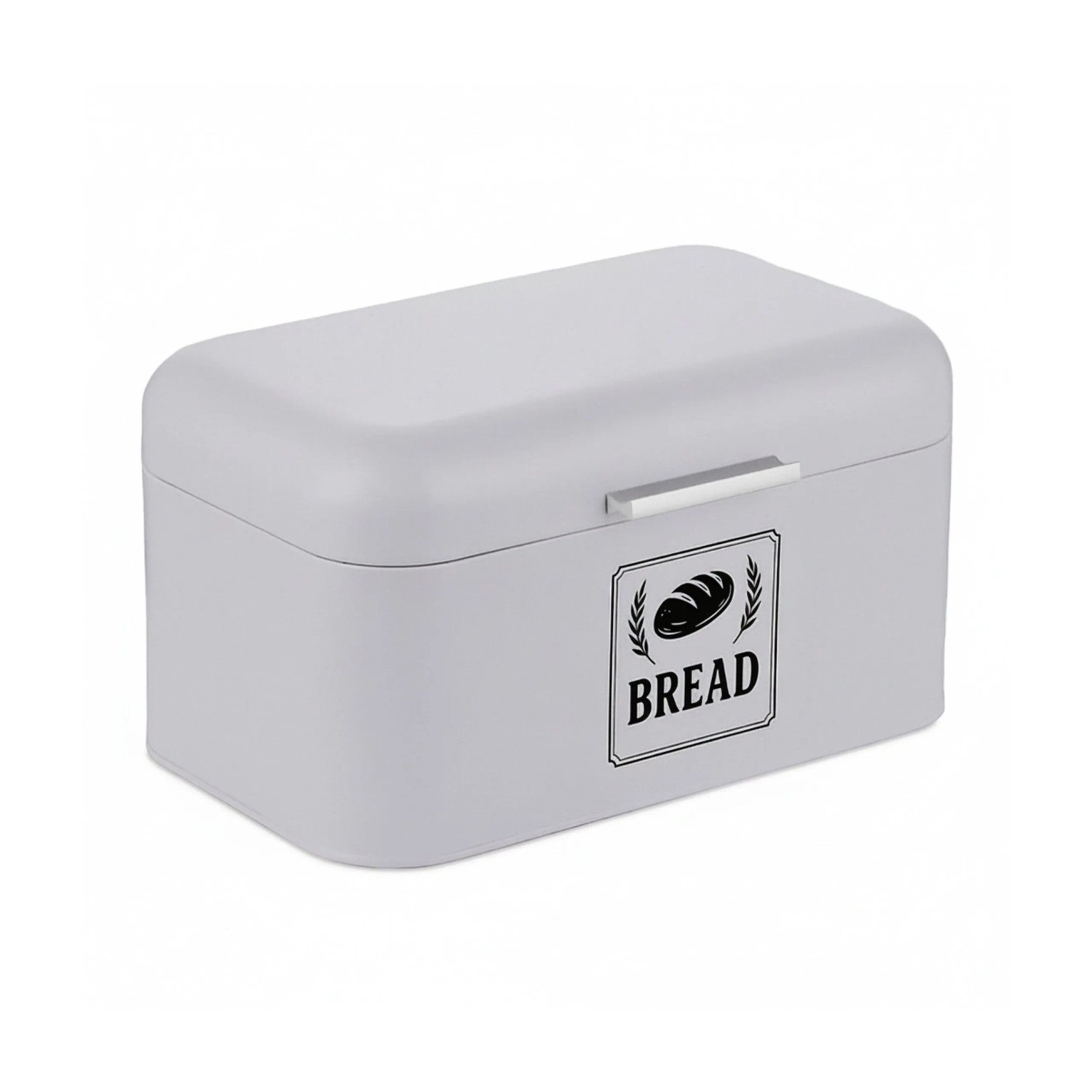 Relaxdays Brotkasten Eisen Grau mit Deckel und Griff 16,5 cm x 30 cm x 19 cm 1 kg