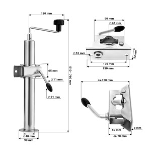 Xpotool Anhängerstütze Paar Höhenverstellbar 510-760Mm Klemmhalter Abstellstütze