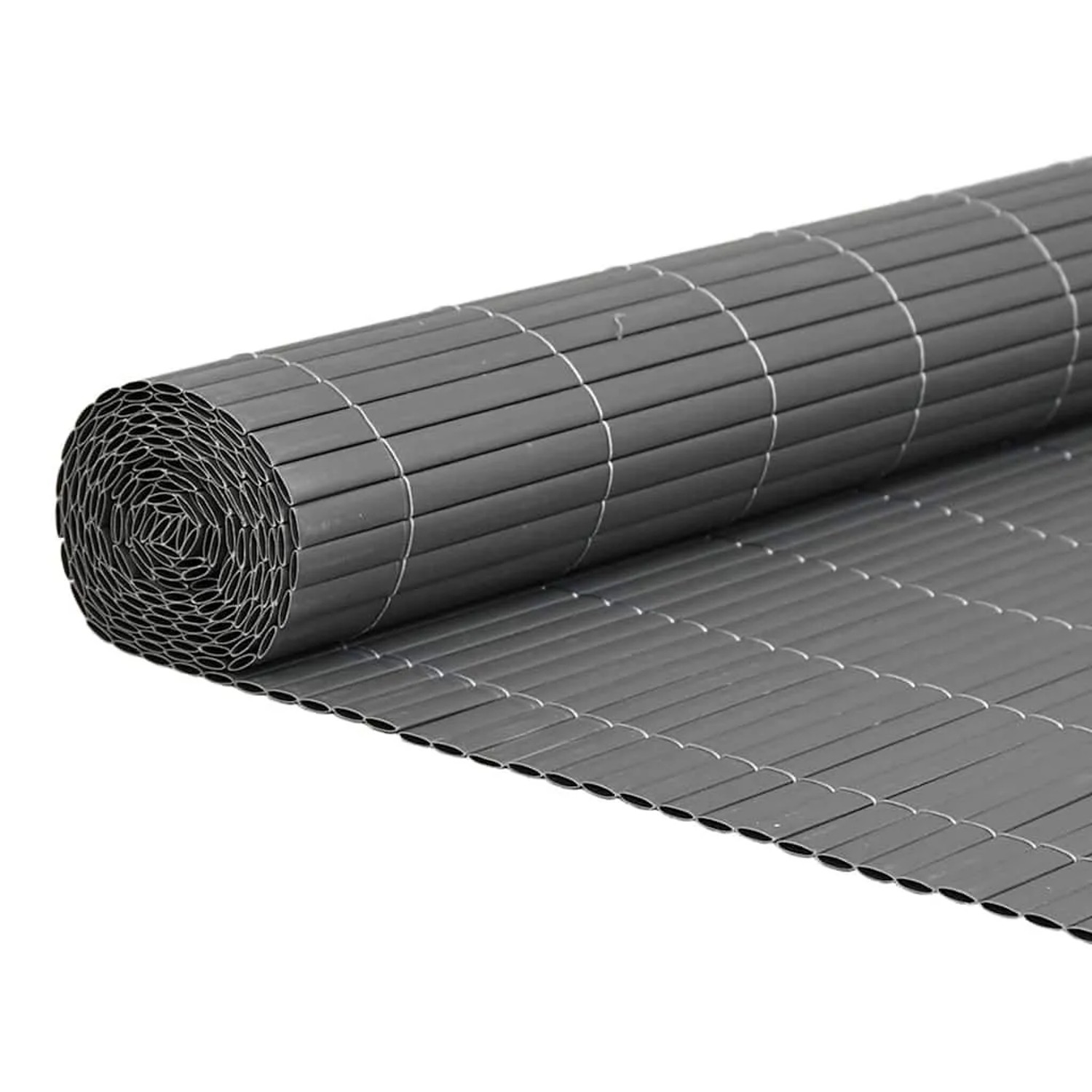 vidaXL Gartenzaun Doppelseitig Grau 1,8x3 m PVC 42002622