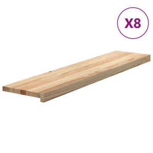 vidaXL Treppenstufen 8 Stk Unbehandelt 110x30x2 cm Massivholz Eiche 3282915