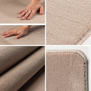 Beiger Kurzflorteppich (60x110 cm) der Marke Ayyildiz, Sky 5400. Detailaufnahme der weichen Textur.