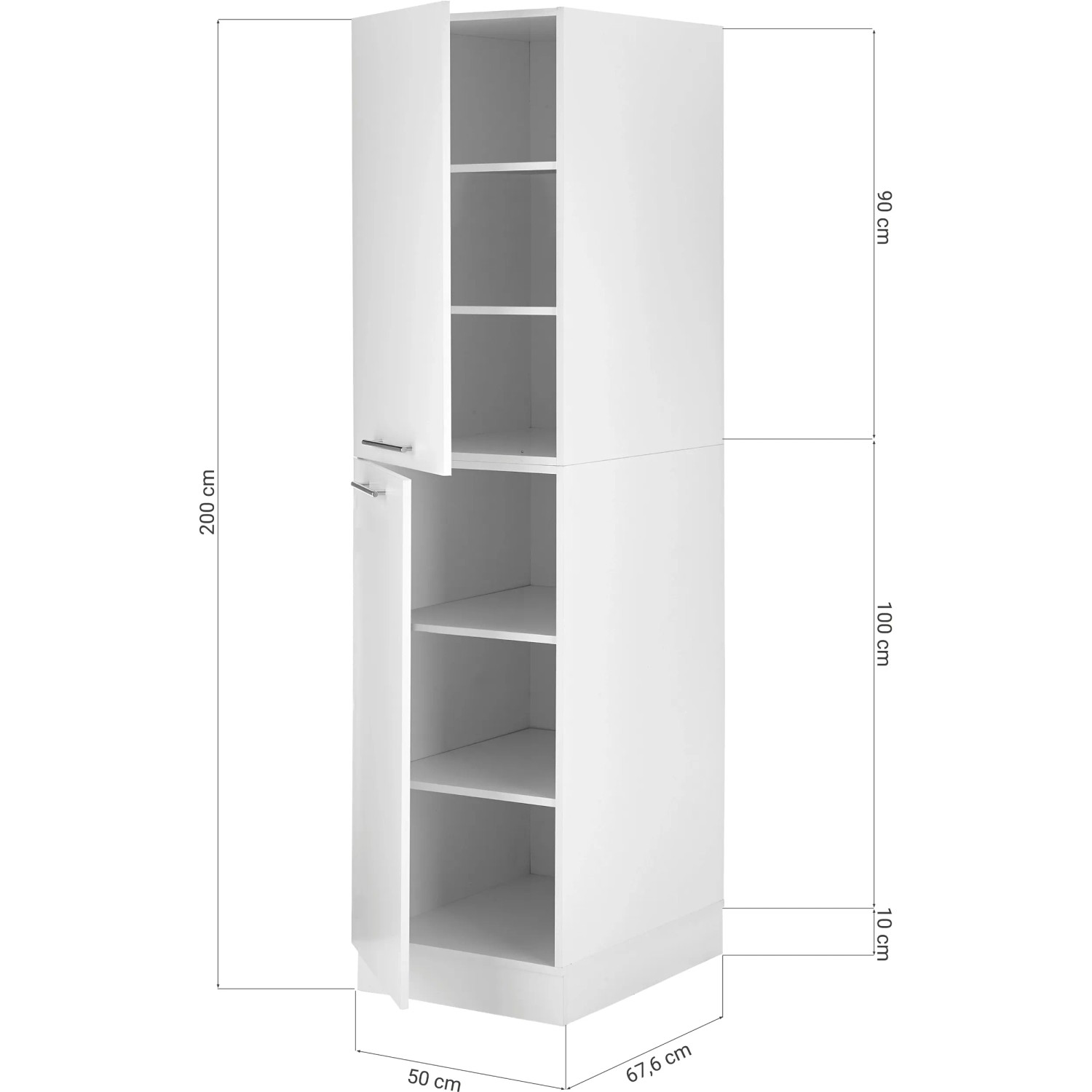 Respekta Küchen-Hochschrank Clara 50 cm breit 200 cm x 67,6 cm mit Türen kaufen bei OBI