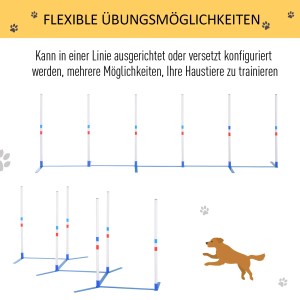 PawHut Hunde Agility Training mit Hürden und springendem Hund, flexibel aufbaubar.