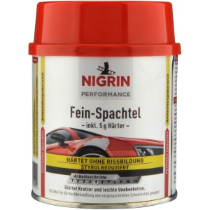 Nigrin Performance Fein-Spachtel 250g Dose für Lackreparatur und Karosseriearbeiten.