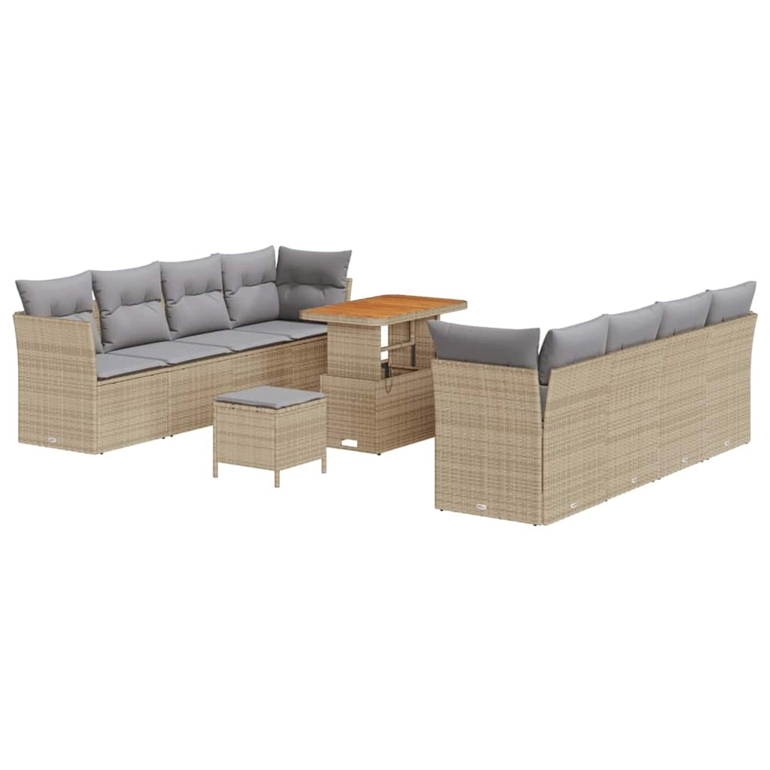 vidaXL Garten-Sofa-Set 11-Tlg Beige Poly Rattan 3361462 günstig online kaufen