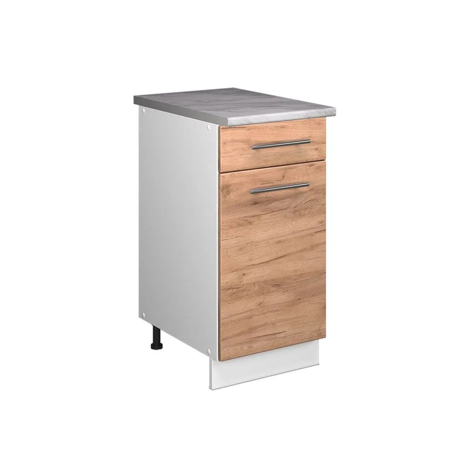 Vicco Unterschrank für Spüle/Kochfeld Fame-Line Goldkraft Eiche 40 x 82 AP Marmor Art Nr 60893