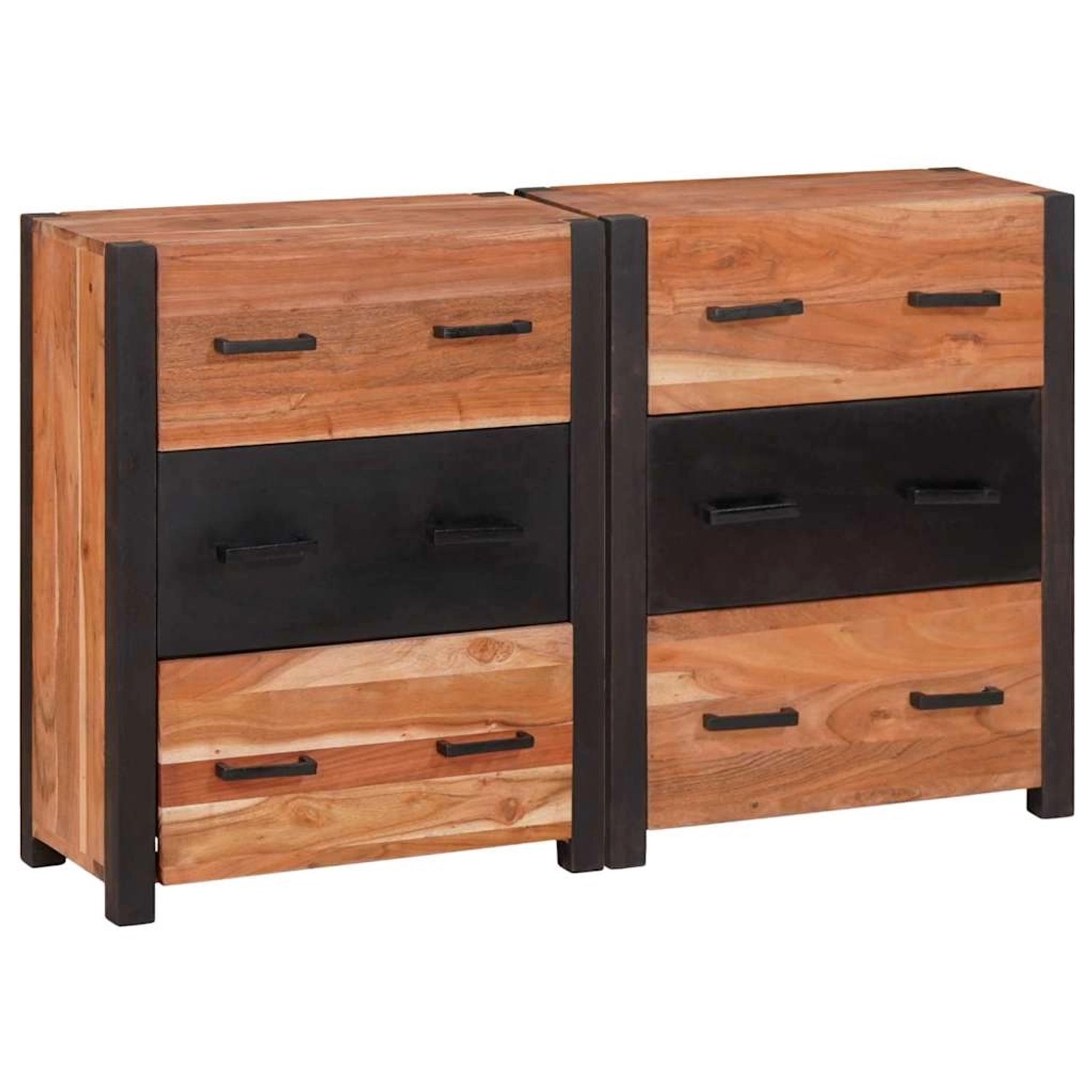 vidaXL Sideboard 3 Stk Braun 110 x 30 x 75 cm Massivholz Akazie 3321524 günstig online kaufen