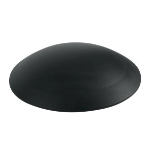 Schwarzer Fix-o-moll Wandpuffer, selbstklebend oder zum Schrauben, 60 mm Durchmesser.