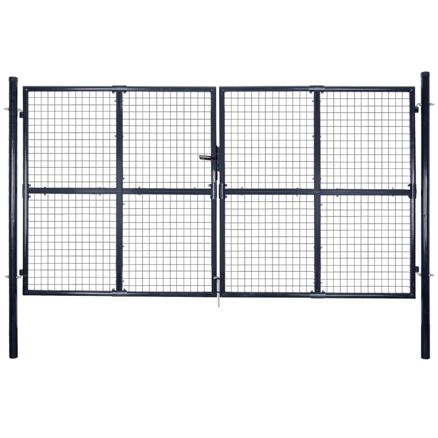 vidaXL Gitter-Gartentor Verzinkter Stahl 306 x 175 cm Grau 143366 günstig online kaufen
