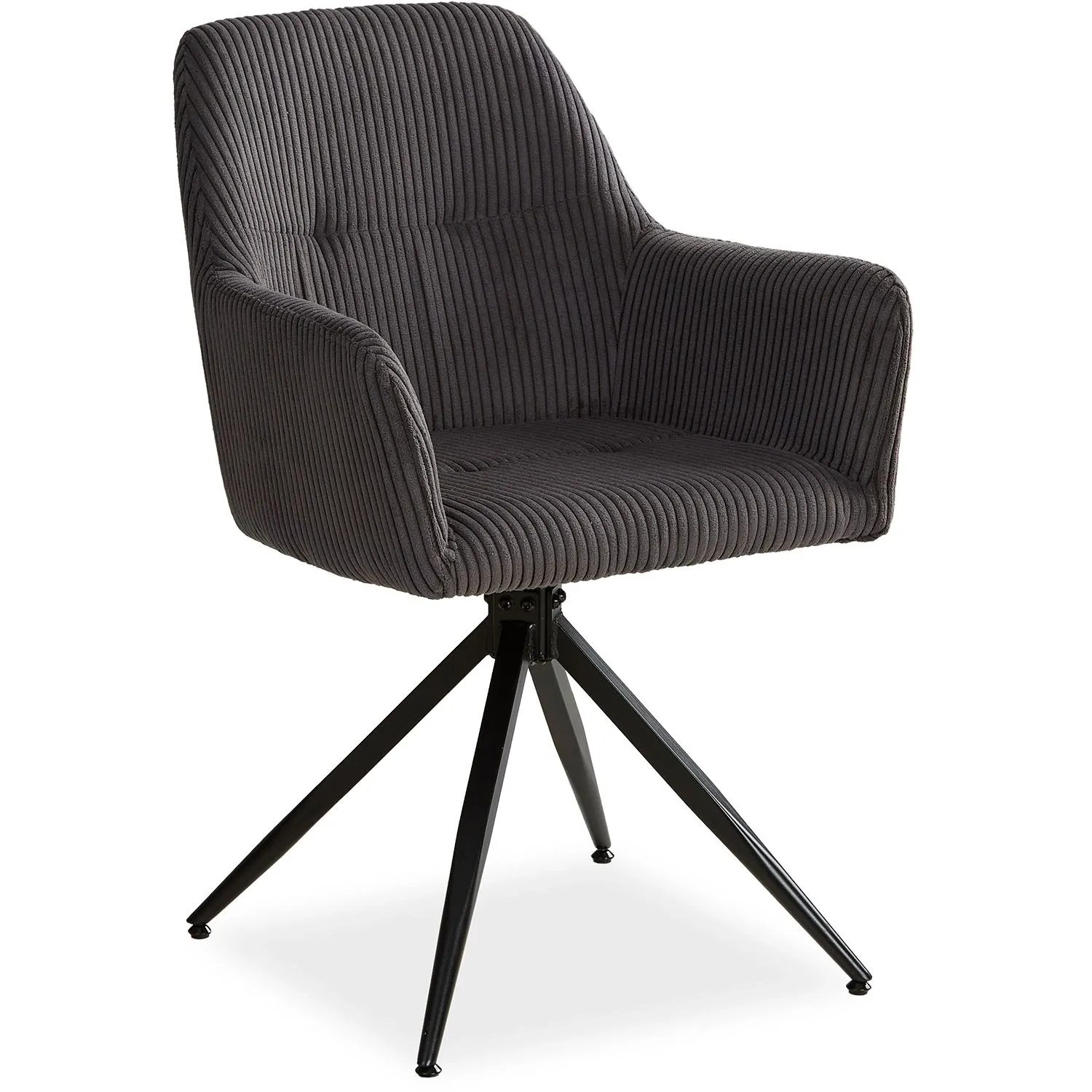 Homestyle4u Polsterstuhl Drehbar Esszimmer in Grau 2628