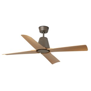 Energiespar Deckenventilator Typhoon, braun/Ahorn, mit Fernbedienung, ideal für den Außenbereich.