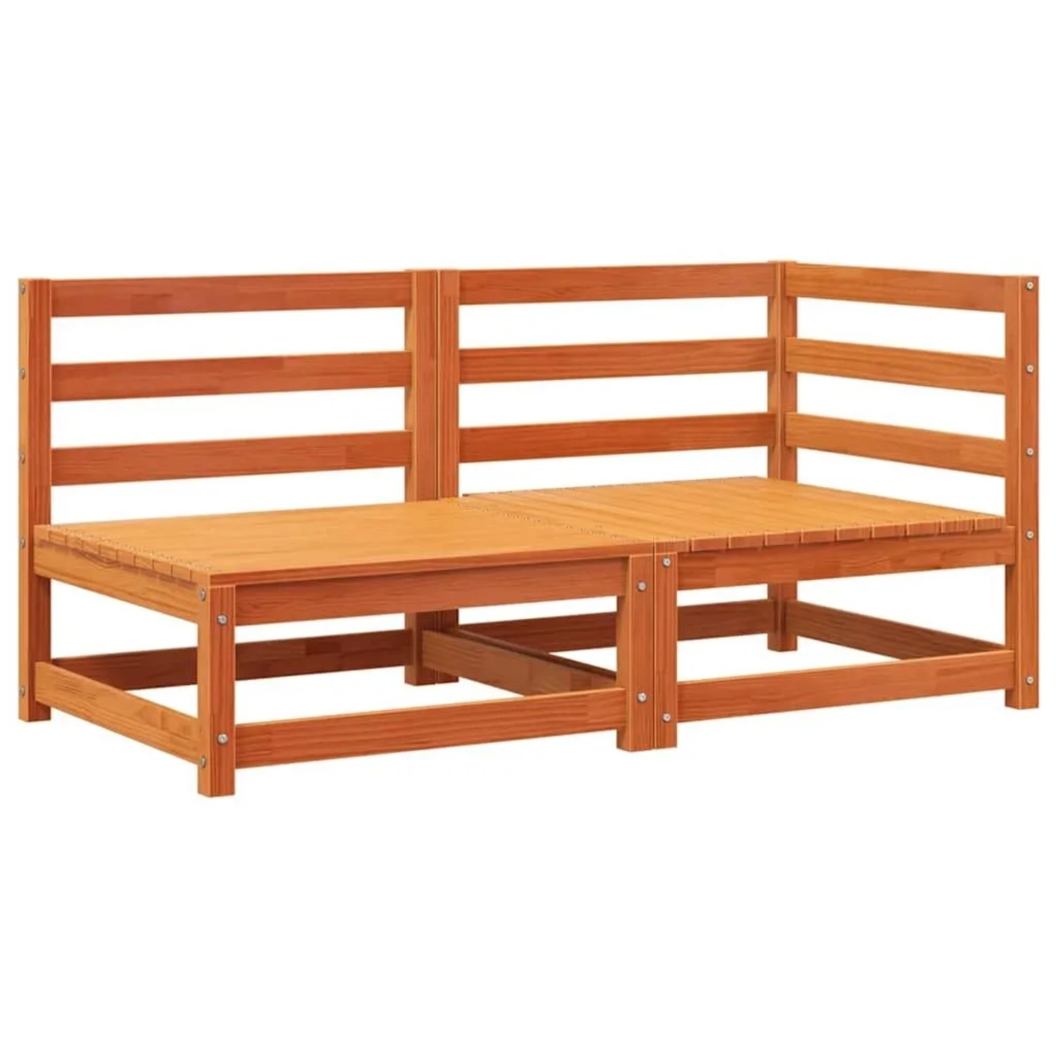 vidaXL Gartensofa 2-Sitzer Wachsbraun Massivholz Kiefer 837946 günstig online kaufen