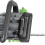 LUX-TOOLS Akku-Kettensäge A-KS-2x20/405 1 PowerSystem mit zwei Akkus, seitliche Ansicht.