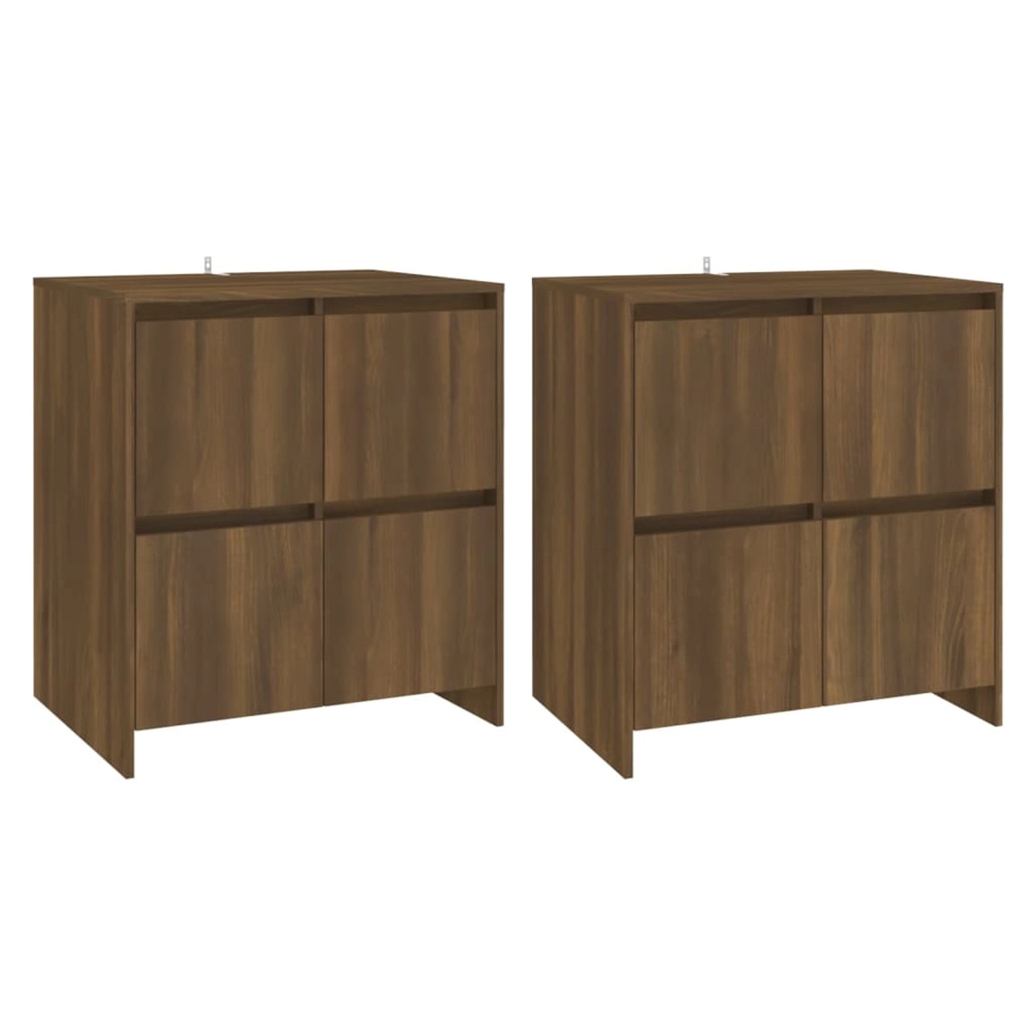 Thumbnail - vidaXL Sideboards 2 Stk Eiche Braun 70x41x75 cm Holzwerkstoff 3098096